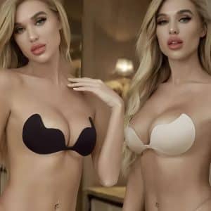 This Adhesive Strapless Bra is skin-friendly. The high adhesiveness keeps the Bra from falling off. It is super comfortable to wear and peel off.