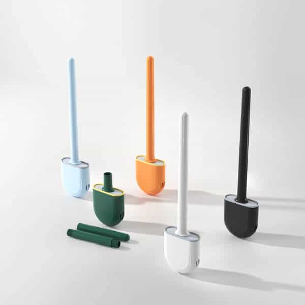 This Modern Wall-Mounted Silicone Brush with Holder toilet cleaner brush is durable, non-deformed and non-sticky, tough, and cleans the toilet thoroughly.