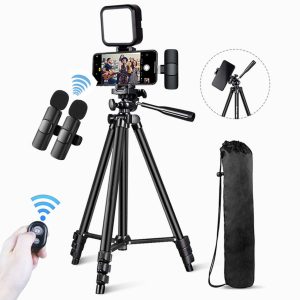 VLOGGING KIT WITH TRIPOD STAND AND 2 K9 LAVALIER MICS